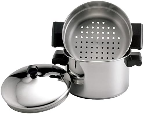 Pemberly Row Stainless Steel 3qt Saucepot and Steamer