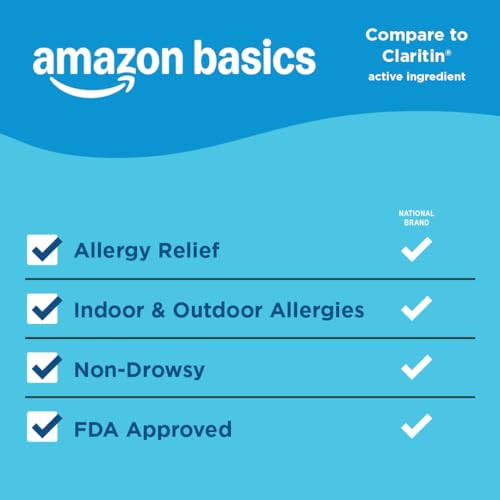 Amazon Basics Allergy Relief Loratadine Tablets 10 mg, Antihistamine, 70 Count 70 Count 1 Pack view 2