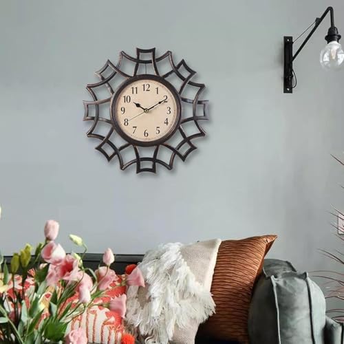 Horloge murale rétro design et décorative noire pour bureau - 8