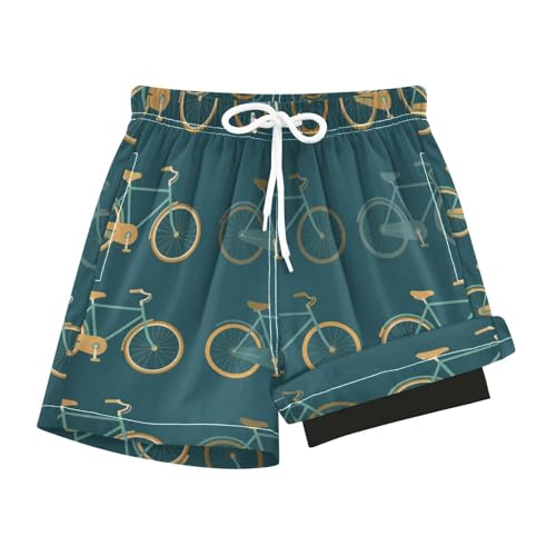 Maillot de bain garçon rétro vert sarcelle 4 ans avec doublure compression Yuiboo