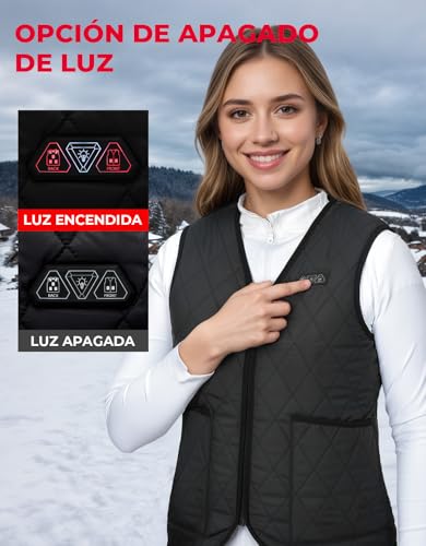 Chaleco calefactable mujer KEMIMOTO con 3 niveles de calor regulables 7