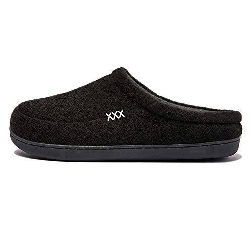 Image of NewDenBer Men's Warm Memory Foam Suede Plush Fleece Lined Slip on Indoor Outdoor Clog House Slippers