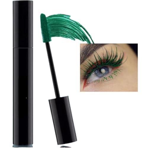 Haiyox Green Mascara Waterproof Thick Tubing 4D Silk Fiber Lash False Lash Effect Long Lasting Volumizing Curling