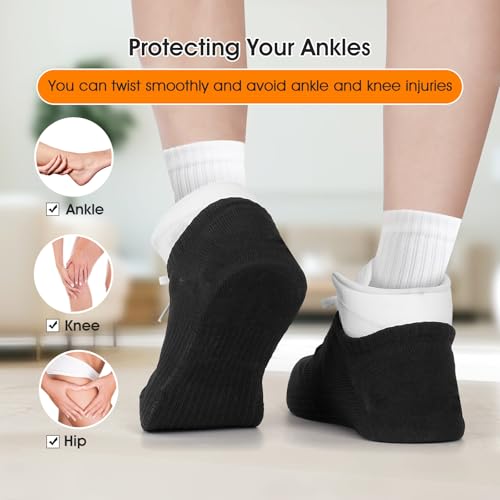 Image of 2 Pairs Dance Shoe Socks Over Sneaker for Smooth Floors,Socks Over Shoes, Overshoes for Sneakers, Protect Knees Shoe Sliders Ballet Dancer Turning Black