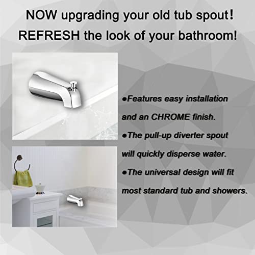 Siikeye Bathtub Tub Faucet Spout With Diverter For Slip-Fit Copper Pipe Connections, Chrome #TOP5