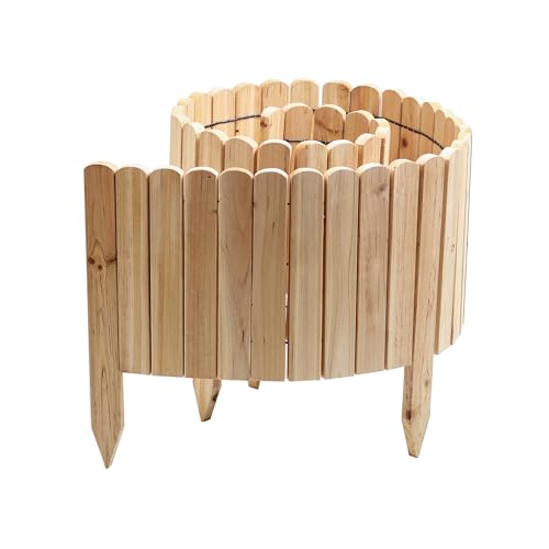 Gartenwelt Riegelsberger Planche à roulettes en bois de sapin 203 cm - Bordure flexible et bordure de pelouse en bois pour jardin et pelouse - Bois naturel -...