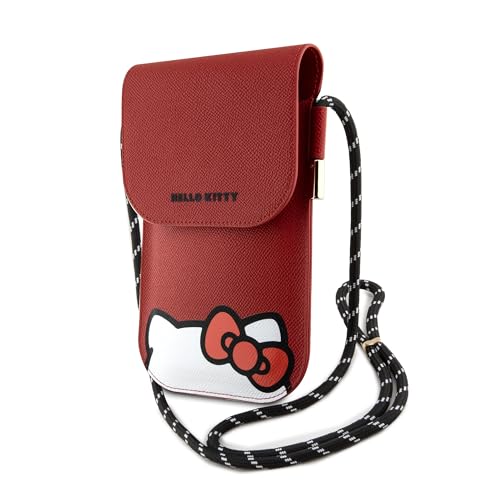 CG MOBILE Hello Kitty HKOWBPSCKER Sac en cuir rouge Hiding Kitty