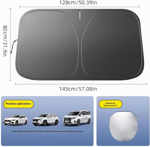 Parasol de coche para Ford Focus 2004-2010 visera plegable interior 3