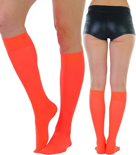 Image of ToBeInStyle Women's Opaque Knee High Nylon Fashion Socks Solid & w /Front Satin Bow