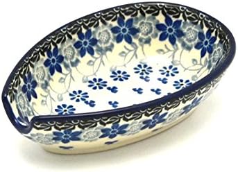 Polish Pottery Spoon Rest - Silver Lace