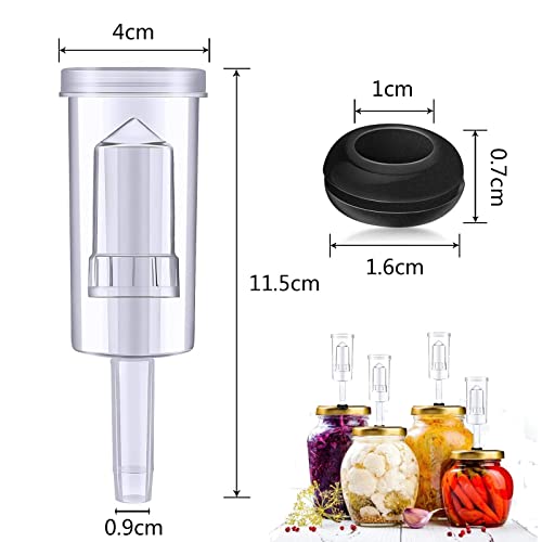 Yakobst 4 Pièces Barboteur Fermentation,Bonde de Fermentation,Airlock Fermentation,avec 4 Bouchon,pour la Conservation, lInfusion, la Vinification, la Fermentation du Choucroute et du Kimchi - Image 3