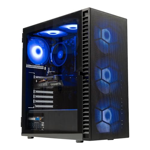 OVERCLOCKERS UK OcUK Gaming Mach 1 Gaming PC, AMD Ryzen 5 5600 CPU, NVIDIA GeForce RTX 4060 GPU, 16GB RAM, 1TB NVMe SSD, Black