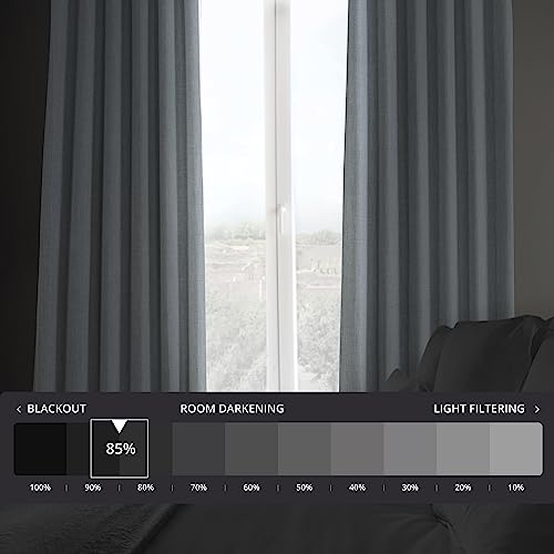 Hpd Half Price Drapes Faux Linen Room Darkening Curtains - 84 Inches Long Luxury Linen Curtains For Bedroom & Living Room (1 Panel), 50W X 84L, Heather Grey #TOP1