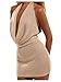 Floerns Women's Y2k Going Out Backless Sexy Halter Dress Draped Cowl Neck Sparkly Sequin Party Bodycon Mini Dresses X-Small Khaki