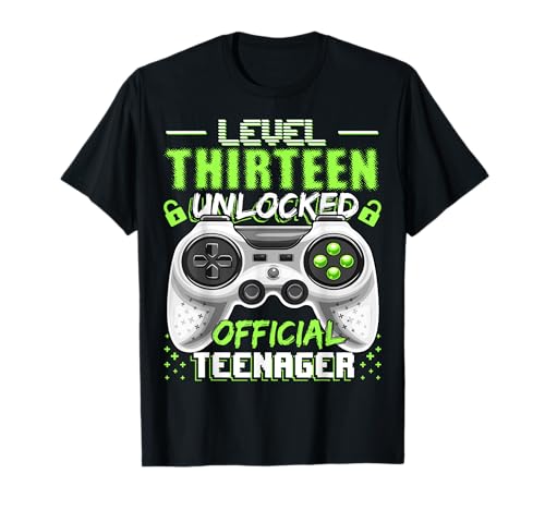 Level 13 Unlocked Official Teenager Video Game 13th Birthday T-Shirt