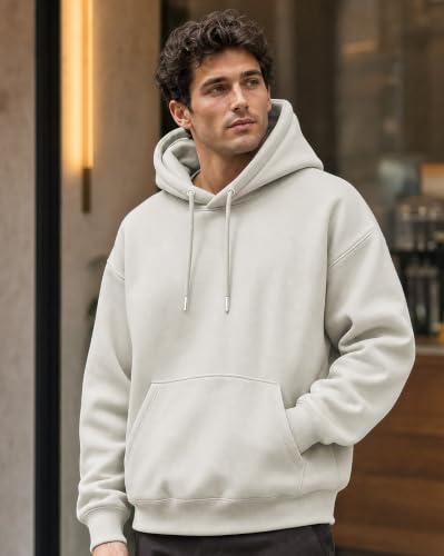 Image of Nobero Heavy Duty Oversized Solid Hoodie for Men | Hoodies for Men | Oversized Fit | Solid Colour | Thick Fleece Fabric | Drawstring Hood