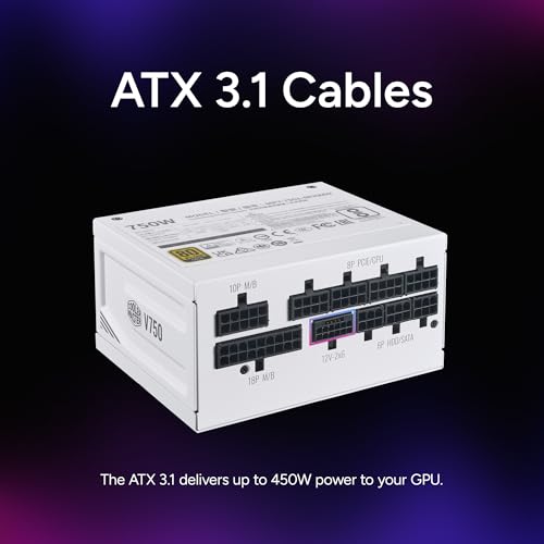 Image of Cooler Master V750 SFX Gold ITX SFF Power Supply, PCIe 5.1 Ready White