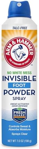 Arm & Hammer Invisible Foot Powder Spray, Clear Talc-Free Foot Odor & Sweat Control, Foot Spray Odor Eliminator Spray, Foot Odor Eliminator For Men & Women, Foot Odor Spray, 7 Oz (1 Pack)
