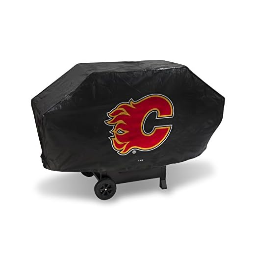NHL Calgary Flames Deluxe Grill Cover, Black, 68 x 21 x 35"