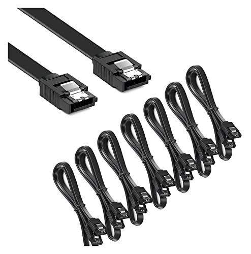YANGQI 12 Pack Cable SATA III 16 pulg 90° Negro