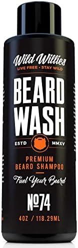 Wild Willies Premium Beard Shampoo for Men, Beard Wash - Removes Itch & Dandruff, Softens, Hydrates, Strengthens & Nourishes Your Beard – Formulated with Natural & Organic Ingredients - 4 Oz