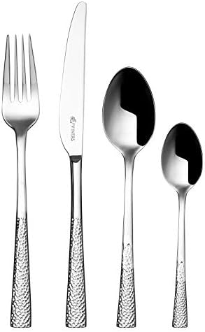 Viners 24 Piece Stainless Steel Cutlery Set. Viners Splendour Hammered effect Cutlery set. Dishwasher safe. 25 Year Guarantee
