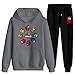 New Game Among Us Hoodies Unisex Sweatsuit Set Erwachsene Lose Jogger Sportwear Casual Outfits Gr. S, Grau / Schwarz