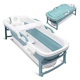 SereneLife Vasca da Bagno Portatile per Adulti, 150 x 60 x 58 cm, Spa Portatile Domestica, Relax Pieghevole, Vassoio, Borsa e Tubo di Scarico, Docce Fredde, Antiscivolo, Leggera, Uso Interno/Esterno
