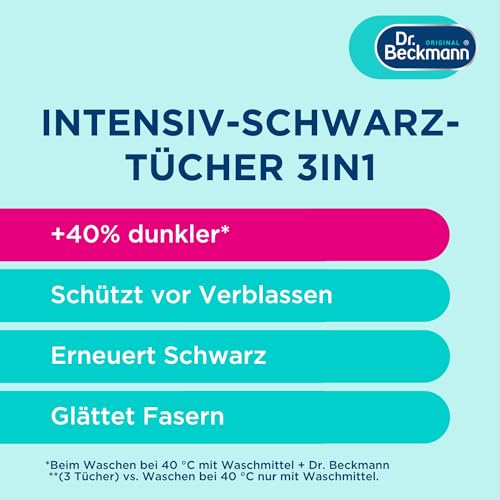 Dr. Beckmann Intensiv-Schwarz Tücher | Für intensives schwarz und glatte Fasern | 6 Tücher 2