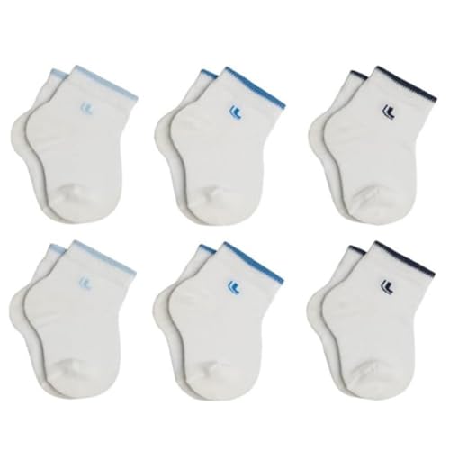 Kit 6 Pares de Meias de Algodão para Bebê Recém-Nascido, Cano Médio