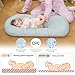 Lucakuins Infant Support Cushion, 0-24 Months Newborn Baby Support Cushion with Cover, Portable Playing Time Mat for Home and Travel, Soft Cotton, Supervised Use, Baby Essentials Gift (Grayish Blue)