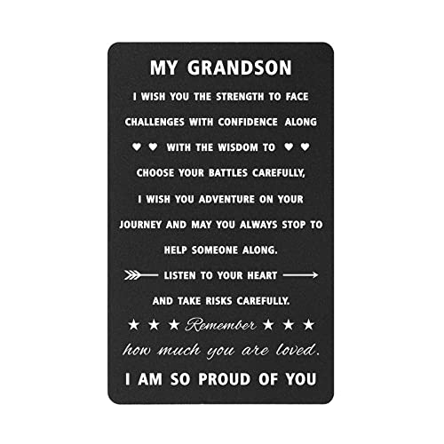 Grandson Gifts Grandson Graduation Card - Grandson Wallet Card Unique for Christmas Valentines Father's Day