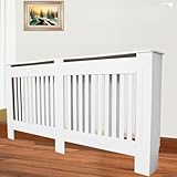 TANBURO Copritermosifone, Coperchio riscaldante, Coperchio radiatore, verniciata bianca opaca,152 x 81.5 x 19 cm