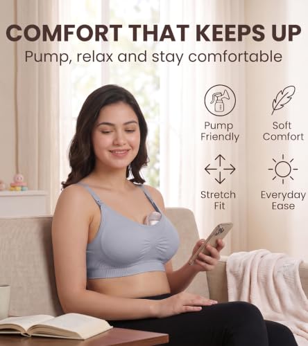 Image of Dimore Nursing Bras for Breastfeeding Seamless Maternity Bra Ultra Comfort Smooth Wireless Pregnancy Sleeping Bralette