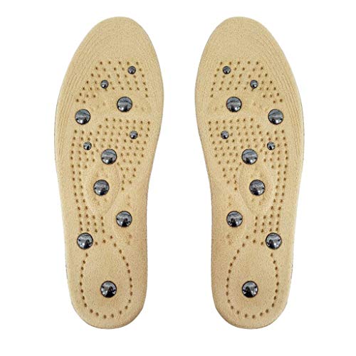 WGE Prima Reflexología Magnética Salud Masaje Pies Plantillas Zapato Plantillas - Plantillas Mensaje Acupuntura Magnética Tamaño Ajustable,Flesh,S