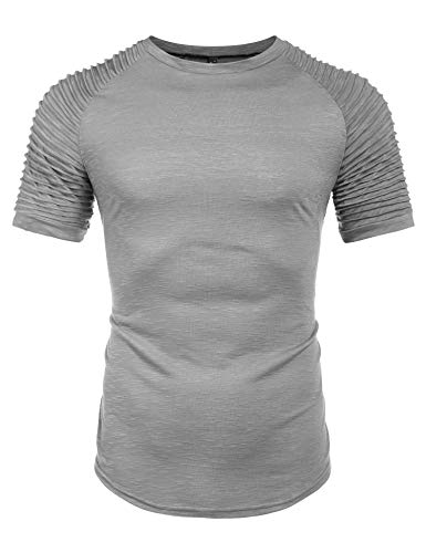 Coshow T-shirt voor heren, T-shirt voor heren, muscle T-shirt, lichtgrijs, XL - Image 5