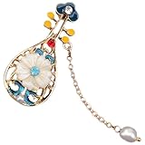 Abaodam Broche Épingle de Luth en Alliage pour Vêtements Femmes, Accessoire Mode Féminine Élégant, Clip Broche Solide, Présent Musicien Mariage et Cérémonie