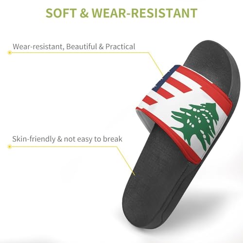 Flag of U.S. Lebanon Flag House Sandals Non-Slip Bathroom Slippers Beach Summer Shoes for Men Women3