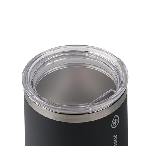 Image of ThermoFlask Drinkware Wine Tumbler - Double-Wall Tumbler for Cold & Hot Drinks - Lightweight & Simple Drink Cup with Lid - Modern & Durable Drinking Cup - 12 oz, Jet Black