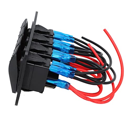 Panneau d'interrupteur à bascule 4 gangs LED rouge 12V 20A étanche - 2