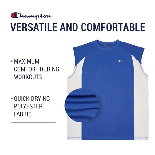 Champion Big and Tall Muscle Shirts for Men - Quick Dry Active Moisture Wicking Royal, 3X Tall - image 5