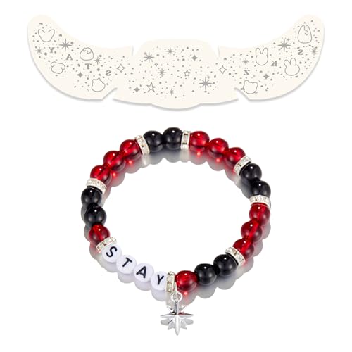 YELLOWPEACH Stay Bracelet Glitter Freckles Face Tattoo Set Inspired Merch Fans Gifts for Women Men