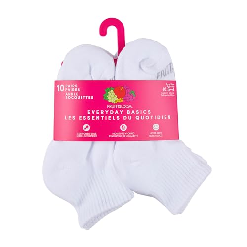 Image of Fruit of the Loom Girl's Everyday Essential Soft Cushion Socks