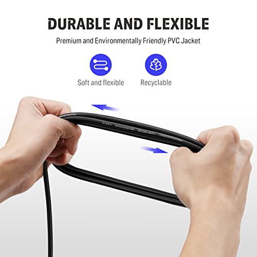 Image of Donner 15 ft TRS Cable, Balanced Stereo Patch Cable - Sturdy No Hum 1 /4 inch Male Right Angle to 1 /4 inch TRS Male Straight Cord, Black
