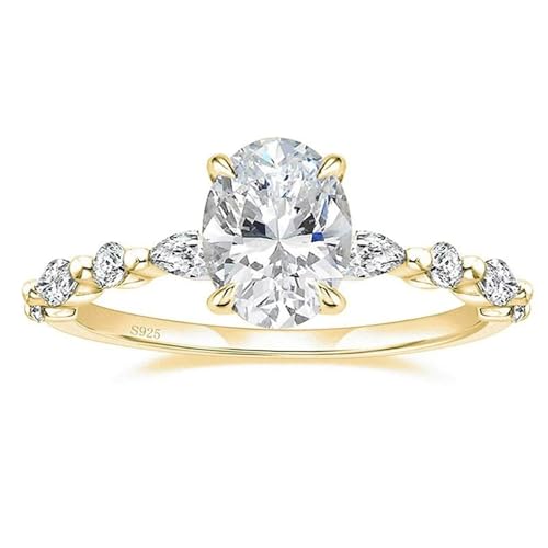 Bague halo ovale KnSam en argent plaqué or pour remplacer un bijou fragile