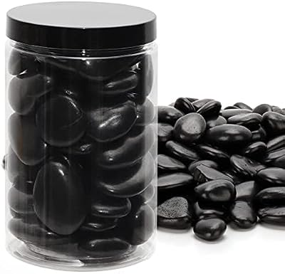 5 lbs Natural River Rocks Decorative Plants Aquarium Rocks Terrarium Supplies Fish Tank Gravel Vase Flowerpot Pebbles (Black)