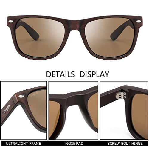 Imitation Wood Bamboo Polarized Sunglasses for Men and Women, Retro Square Fishing Sun Glasses UV protection RFS82034