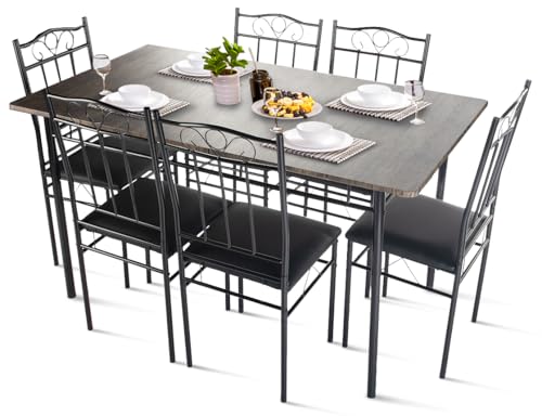 Dining Table Set for 6, Kitchen Table and Chairs for