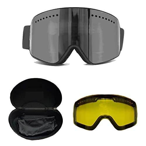 Magnetic Ski Goggles Set, Uv400 Protection Snowboarding Goggles With 2 Interchangeable Magnetic Lenses, Snow Goggles For Men And Women With Anti-Fog #TOP5