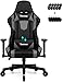 Homimaster Gaming Stuhl, Gaming Chair mit verstellbare Lendenkissen, Kopfkissen und Armlehnen,Ergonomischer Gamer Stuhl gepolstert, Gaming Stuhl 150 kg Belastbarkeit